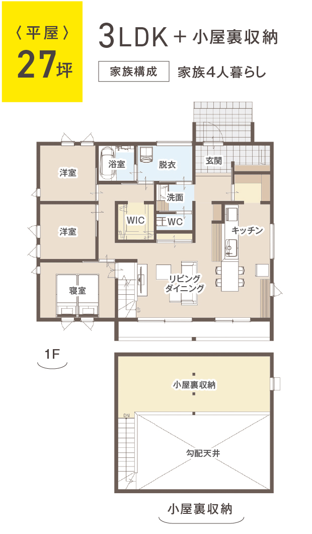 平屋の間取り例02